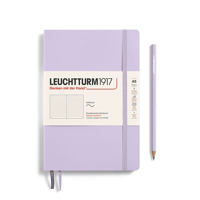 Carnet de notes Medium (A5), Couverture souple, 123 pages num., Lilac, pointillé