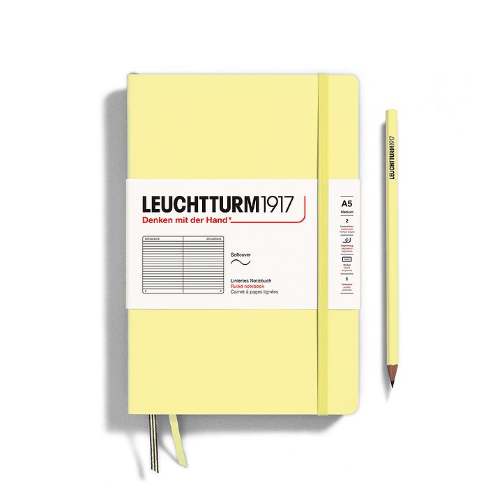 Carnet de notes Medium (A5), Couverture souple, 123 pages num., Vanilla, ligné