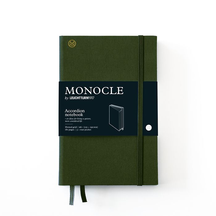 Monocle Wallet B6+, Couverture rigide, 192 pages num., Olive, pointillé