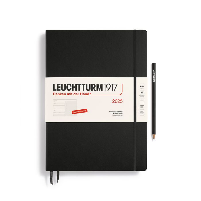 Agenda Semainier & Carnet Master (A4+) 2025, Noir, Allemand