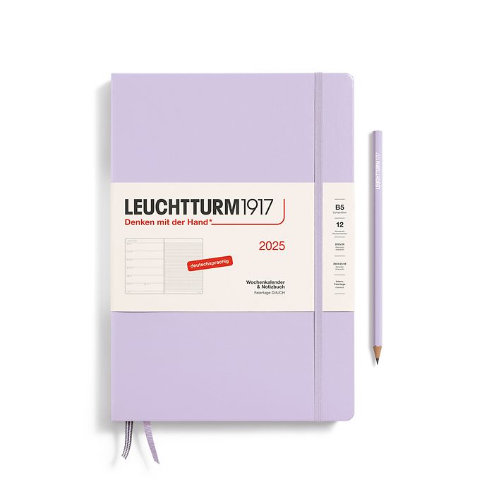 Agenda Semainier & Carnet Composition (B5) 2025, Lilac, Allemand