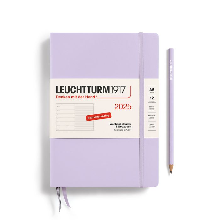 Agenda Semainier & Carnet Medium (A5) 2025, Lilac, Allemand