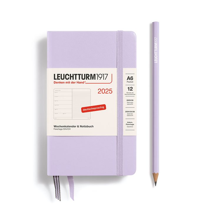 Agenda Semainier & Carnet Pocket (A6) 2025, Lilac, Allemand