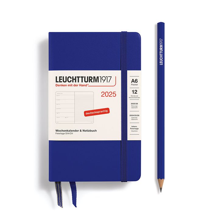 Agenda Semainier & Carnet Pocket (A6) 2025, Ink, Allemand