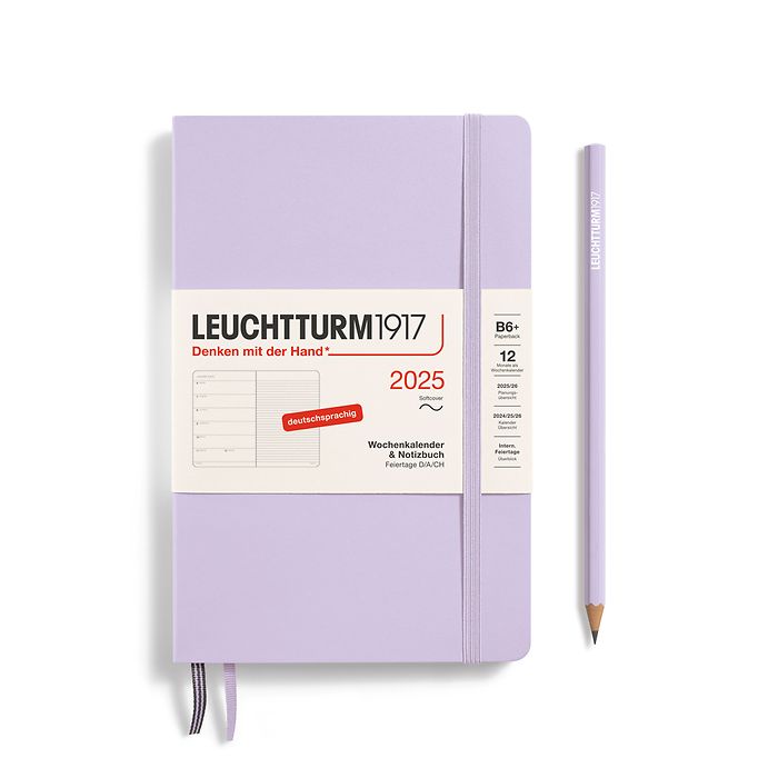 Agenda Semainier & Carnet Paperback (B6+) 2025, Couverture souple, Lilac, Allemand