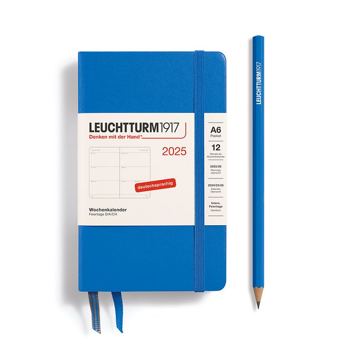 Agenda Semainier Pocket (A6) 2025, Sky, Allemand