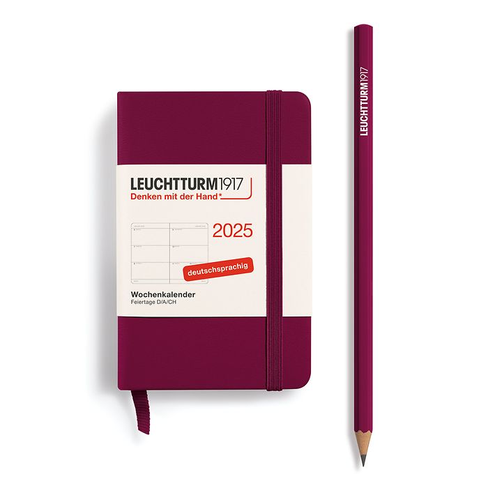 Agenda Semainier Mini (A7) 2025, Port Red, Allemand