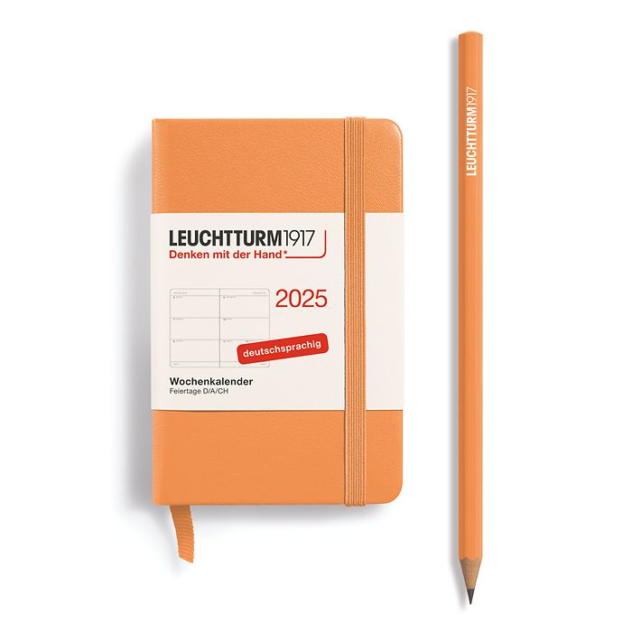 Agenda Semainier Mini (A7) 2025, Apricot, Allemand