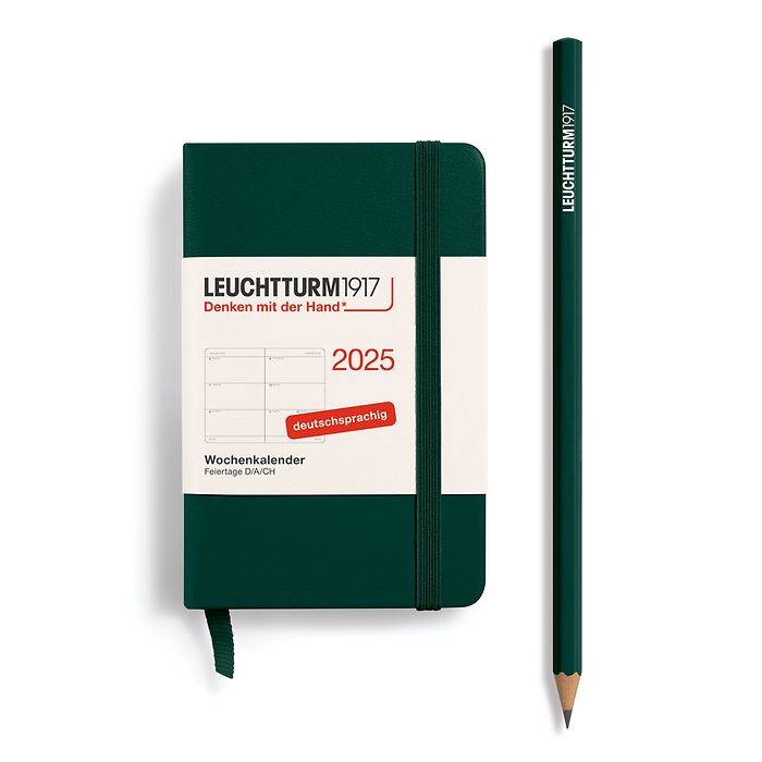 Agenda Semainier Mini (A7) 2025, Forest Green, Allemand