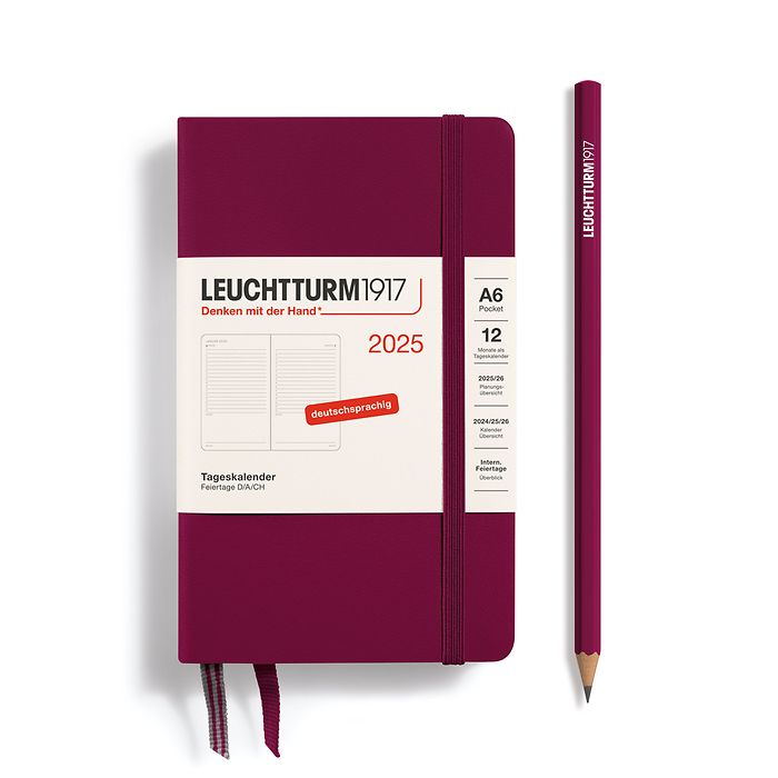 Agenda Journalier Pocket (A6)  2025, Port Red, Allemand