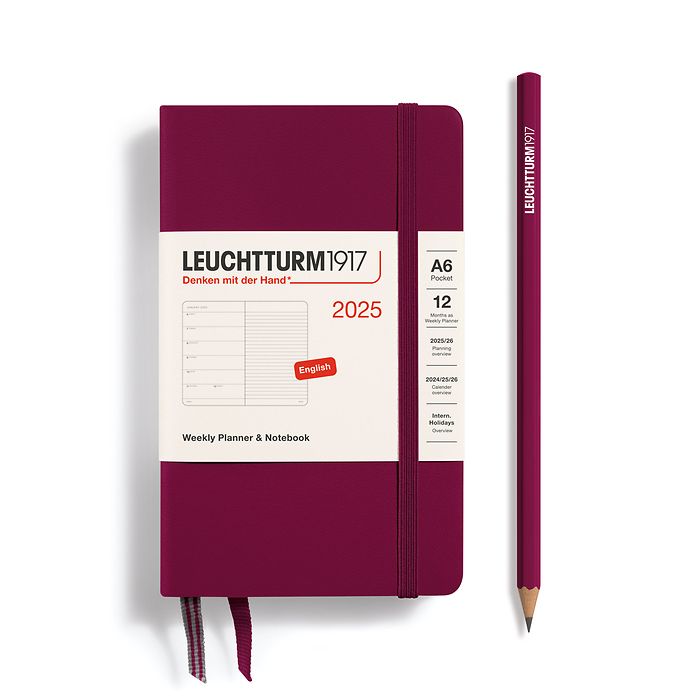 Agenda Semainier & Carnet Pocket (A6) 2025, Port Red, Anglais