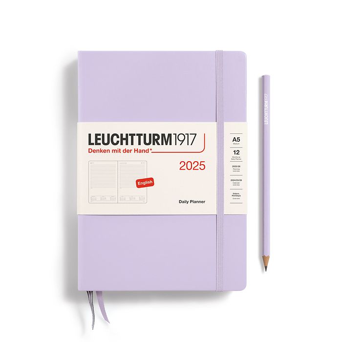 Agenda Journalier Medium (A5)  2025, Lilac, Anglais