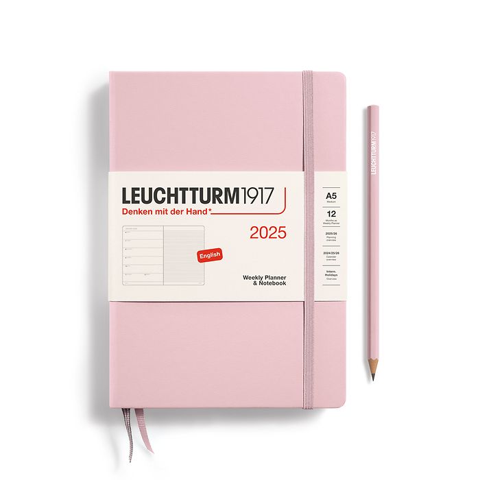 Agenda Semainier & Carnet Medium (A5) 2025, Powder, Anglais