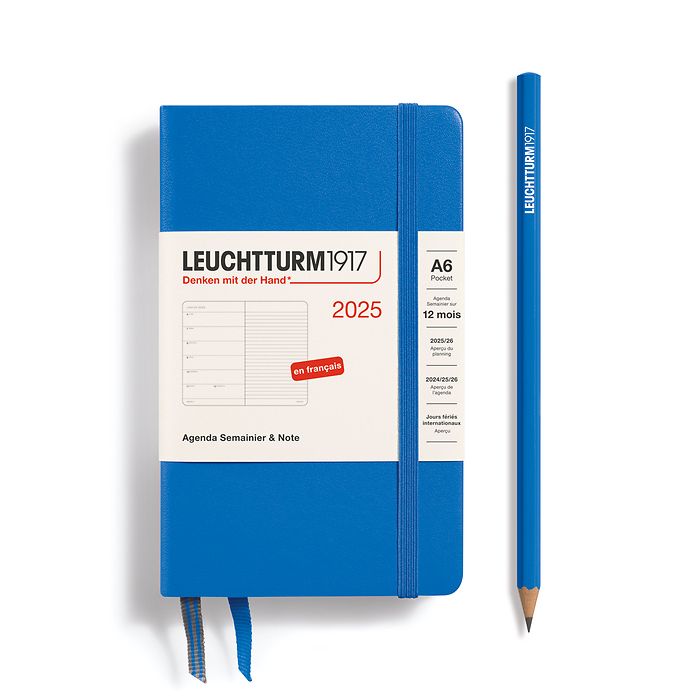 Agenda Semainier & Carnet Pocket (A6) 2025, Sky, Français