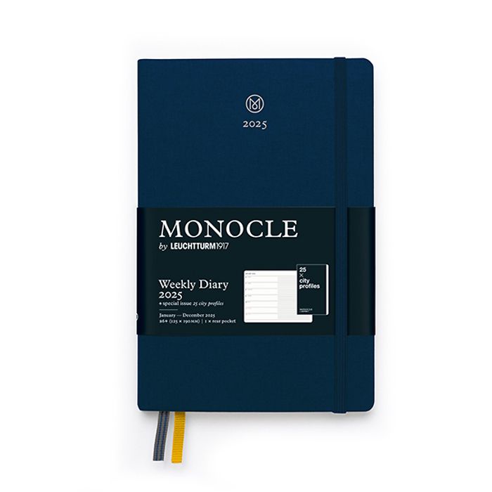 Agenda Semainier & Carnet Monocle, Paperback (B6+) 2025, avec cahier, Navy, Anglais