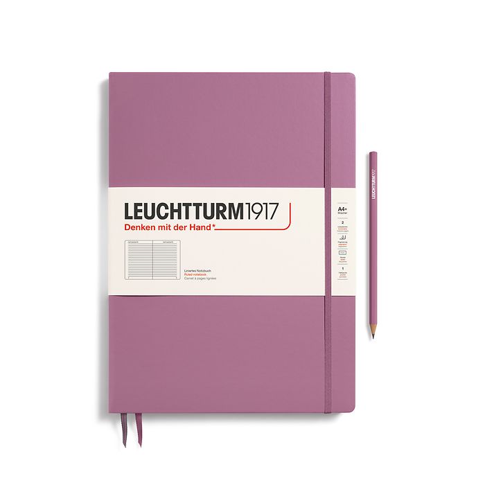 Carnet de notes Master Slim (A4+), Couverture rigide, 123 pages num., Dusty Rose, ligné